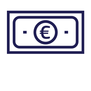 Icon of a euro note